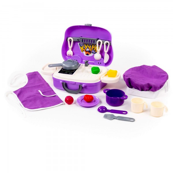 Набор детской игрушечной посуды (21 элемент) (в чемоданчике на колёсиках) арт. 94278 Полесье - фото 3 - id-p184548422