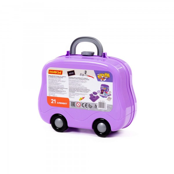 Набор детской игрушечной посуды (21 элемент) (в чемоданчике на колёсиках) арт. 94278 Полесье - фото 6 - id-p184548422