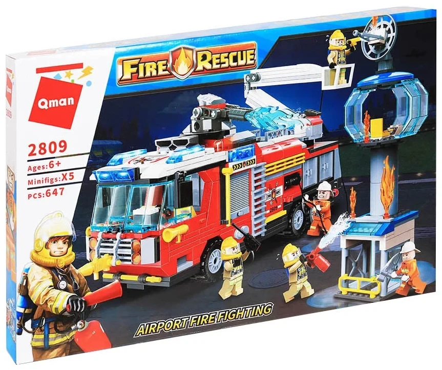 Конструктор Qman 2809 "Пожар в аэропорту" , аналог Лего LEGO, фото 1