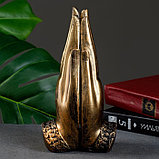 Фигура "Две ладони с Буддой" бронза, 11х21х8см, фото 6