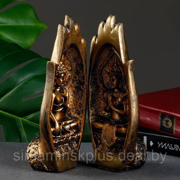 Фигура "Две ладони с Буддой" бронза, 11х21х8см - фото 7 - id-p184648424