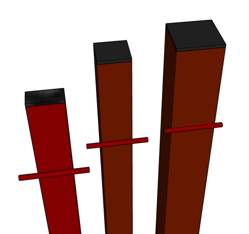 Столб для забора из профильной трубы 40х40х1,5 мм; Длина = 2,0 м, покрытие грунт - фото 2 - id-p184651104