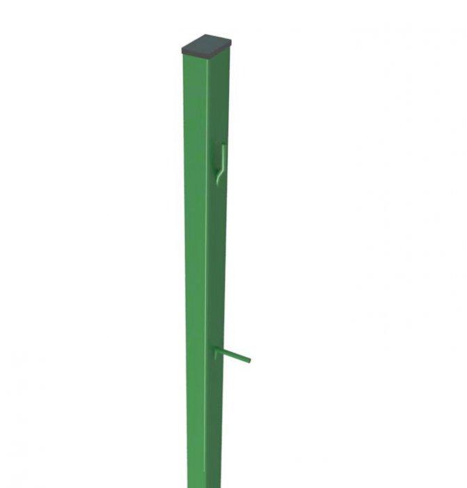 Столб для забора из профильной трубы 40х40х1,5 мм; Длина = 2,4 м, покрытие грунт - фото 1 - id-p184651287