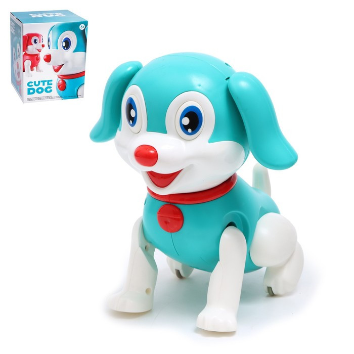 Собака «Тобби», ходит, свет, звук, работает от батареек, цвет голубой - фото 1 - id-p184655779