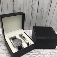 Подарочный набор 2 в 1 мужские кварцевые часы и браслет Модель 5
