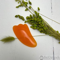 Массажёр гуаша Скребок, 9,5  5,5 см, цвет оранжевый