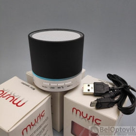 Портативная Bluetooth колонка со светодиодной подсветкой Mini speaker (TF-card, FM-radio)  Черная
