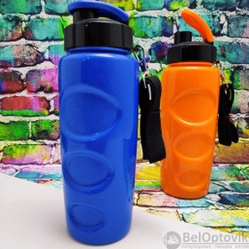Анатомическая бутылка для воды Healih Fitness с клапаном и регулируемым ремешком, 500 мл. Сито в комплекте