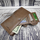 NEW Baellerry Business  Мужское портмоне S6703 (7 отделений, на молнии, с ручкой) Темно-коричневое, фото 10