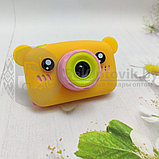 NEW design Детский фотоаппарат Zup Childrens Fun Camera со встроенной памятью и играми Мишка Жёлтый, фото 3