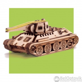 Деревянный конструктор UNIT (сборка без клея) Танк Т-34 UNIWOOD