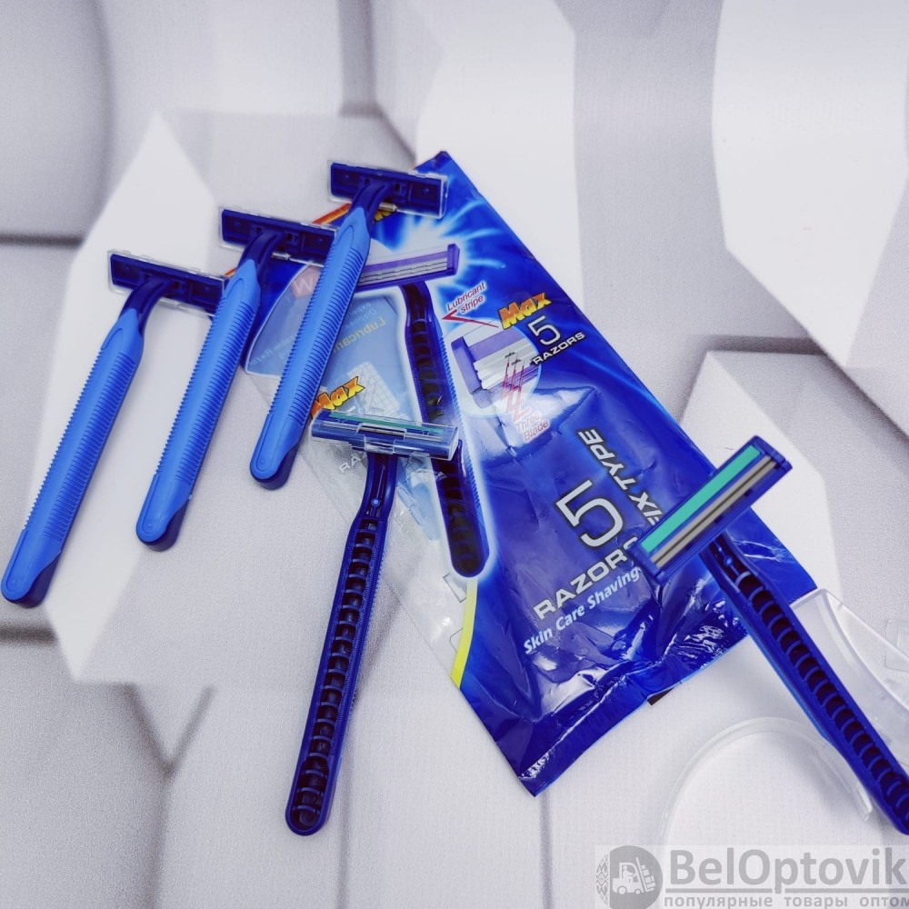 Набор станков бритвенных 5 шт (станок для бритья одноразовый) Razors Fix Type - фото 2 - id-p139407474