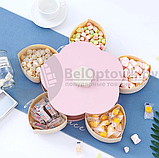 Конфетница - органайзер (поднос, менажница) вращающийся с подставкой для телефона Лепесток для конфет, снеков,, фото 9