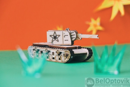 Деревянный конструктор Танк КВ-2 UNIWOOD
