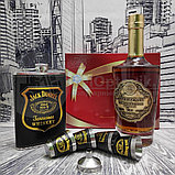 Подарочный набор Jack Daniels: фляжка 236 мл, 4 стопки и металлическая воронка M-33 Коричневый, фото 3