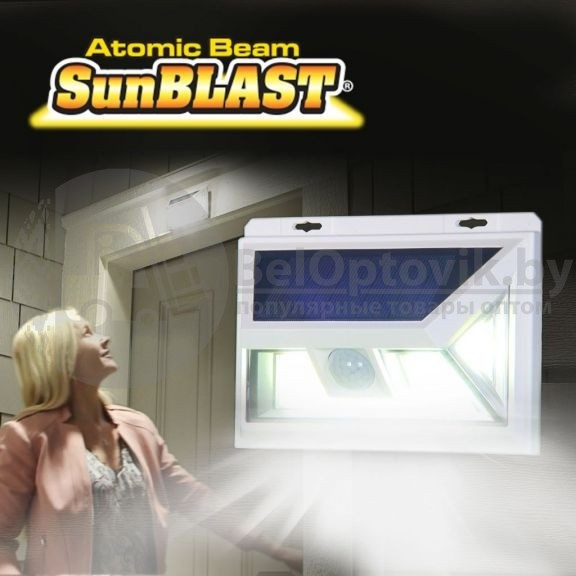 Уличный светодиодный светильник на солнечной батарее с датчиком движения ATOMIC Beam SunBlast, 74 LED, 2 - фото 2 - id-p136401725