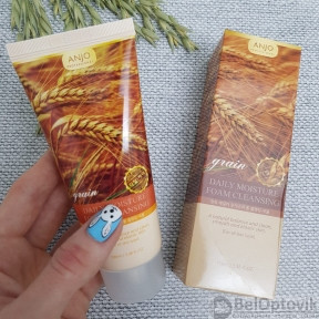 Пенка для умывания ANJO Daily Moisture Foam Cleansing, 100ml Original Korea Cо злаками - Grain