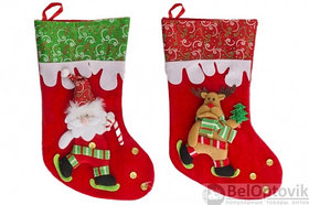Рождественский носок для подарков 40 см
