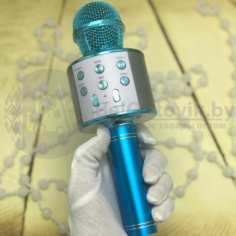 Беспроводной Bluetooth микрофон WS-858 (CT007) Серебро - фото 10 - id-p132030206