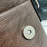 Мужская сумка JEEP BULUO 506   кошелёк в подарок Качество А Темно коричневая, фото 9