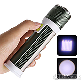 Ручной аккумуляторный фонарь Rotating Zoom Flashlight 128 LED боковая световая СОВ панель  функционал Power, фото 10