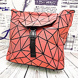 Светящийся неоновый рюкзак-сумка Хамелеон. Светоотражающий рюкзак Красный NEW, фото 9
