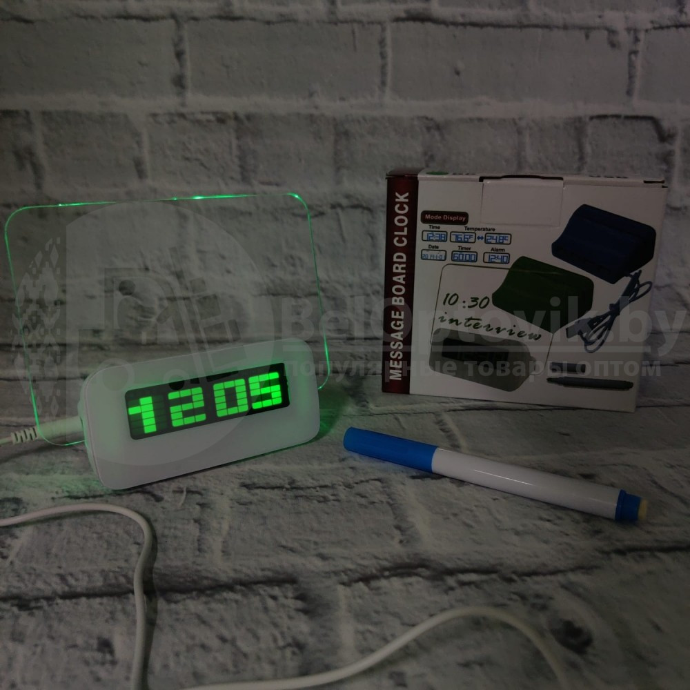 Креативные LED Часы-Будильник HIGHSTAR Неоновый (синий) - фото 3 - id-p132033421