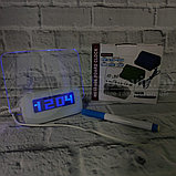 Креативные LED Часы-Будильник HIGHSTAR Неоновый (синий), фото 5