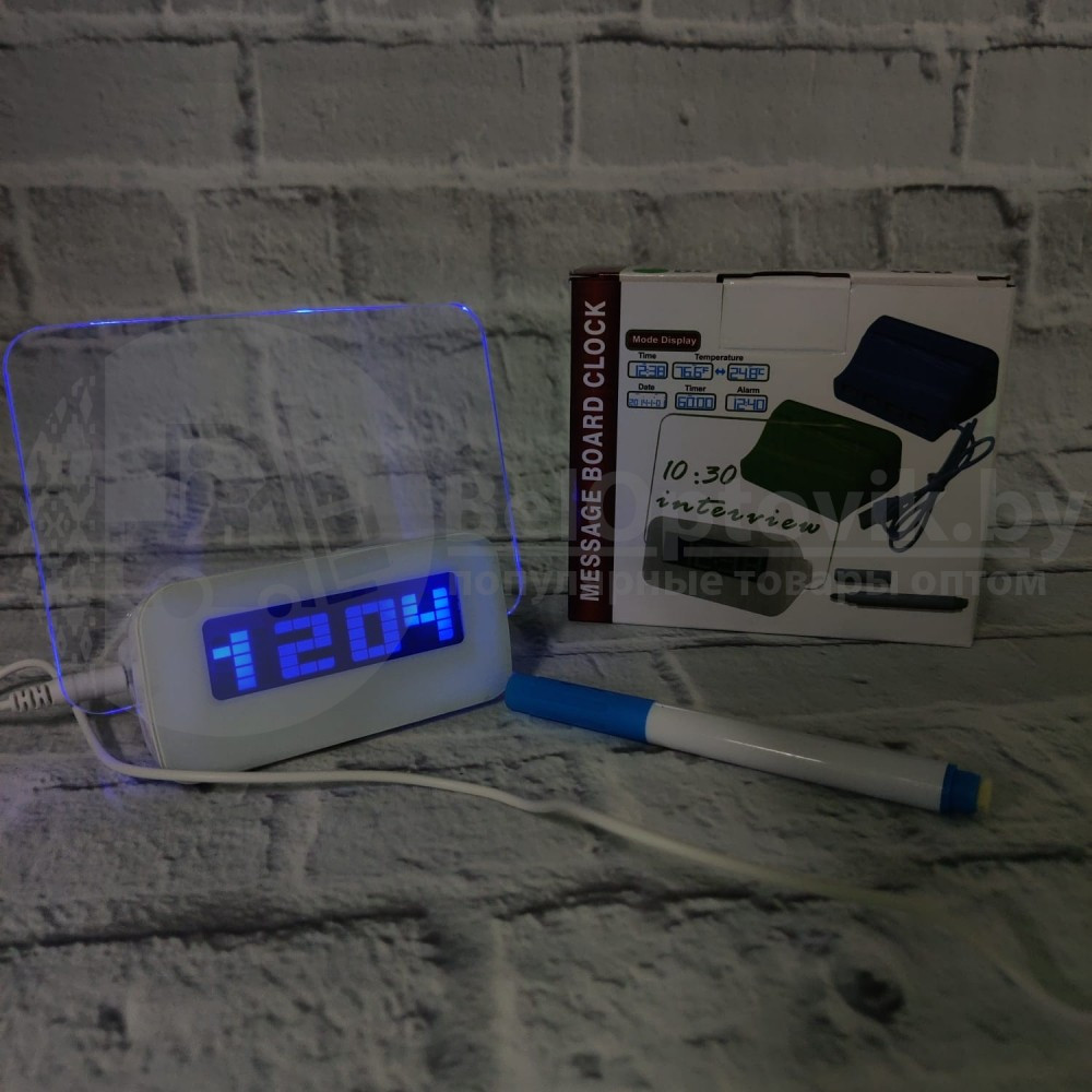 Креативные LED Часы-Будильник HIGHSTAR Неоновый (синий) - фото 5 - id-p132033421