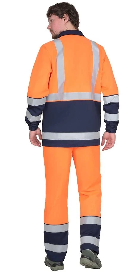 Костюм "Терминал-3-РОСС" куртка, брюки оранжевая с темно-синим - фото 4 - id-p184675178