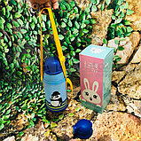 Термос с кружечкой / поильник с силиконовой трубочкой Зверята в  чехле с ремешком Жирафик, фото 4