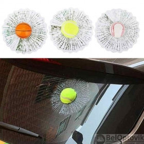 Разыграй друга Силиконовая 3D наклейка на автомобиль Разбитое стекло  Теннисный мяч