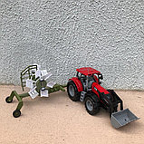 Модель трактора: Трактор уборочный с граблями и ковшом 1:32  Qunxing Toys 550-49A, фото 10