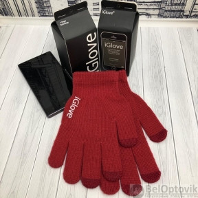 Перчатки для сенсорных экранов iGlove. Качество А Бордовые (красные)