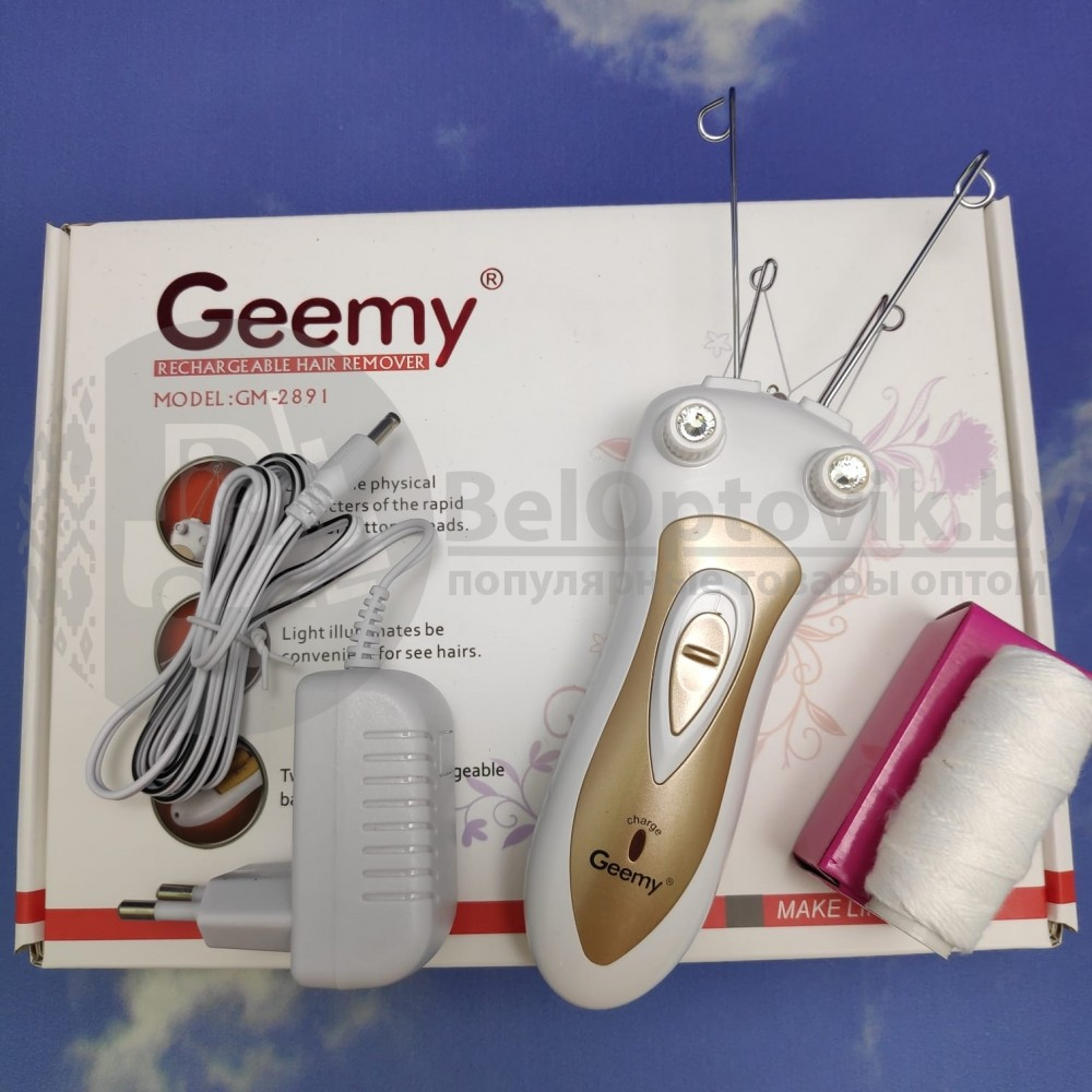 Беспроводной электрический ниточный эпилятор Geemy GM-2891 для лица, ног и шеи - фото 5 - id-p141731036