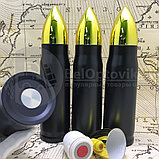 Термос в форме пули No Name Bullet Vacuum Flask, 500 мл Черный без принта, фото 4