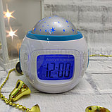 Настольные часы -проектор 7 в 1 Звездное небо Music And Starry Sky Calendar (часы, календарь, температура,, фото 2