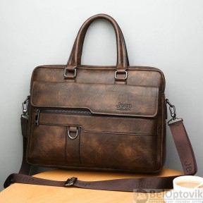 Стильная сумка - портфель для документов Jeep Buluo n.8012 Темно-коричневая