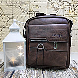 NEW Мужская сумка мессенджер Jeep Buluo Светло-коричневый (плечевой ремень), фото 3