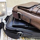 NEW Мужская сумка мессенджер Jeep Buluo Темно-коричневый (плечевой ремень), фото 4
