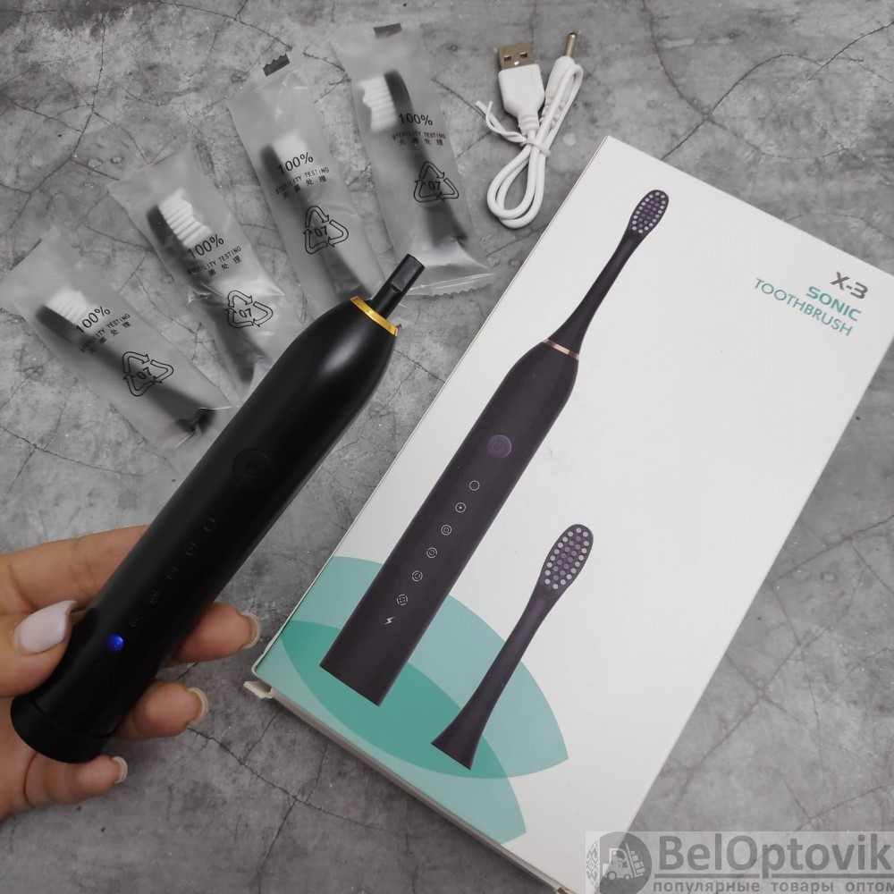 Электрическая зубная щётка Sonic toothbrush x-3 Розовый корпус - фото 7 - id-p132027349