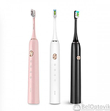Электрическая зубная щётка Sonic toothbrush x-3  Розовый корпус, фото 9
