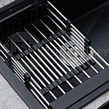 Органайзер для кухни универсальный (дуршлаг сушилка) Extendable Dish Drying, металл, пластик Темно-серый, фото 5