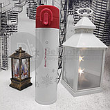 Термокружка Рождество Merry Christmas, 400 мл Белый с красной крышкой, фото 6