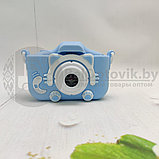 (VIP качество) Детский фотоаппарат Childrens Fun Camera Моя первая селфи камера 2 Голубой котик, фото 3