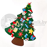 Елочка из фетра с новогодними игрушками липучками Merry Christmas, подвесная, 93 х 65 см Декор А, фото 2