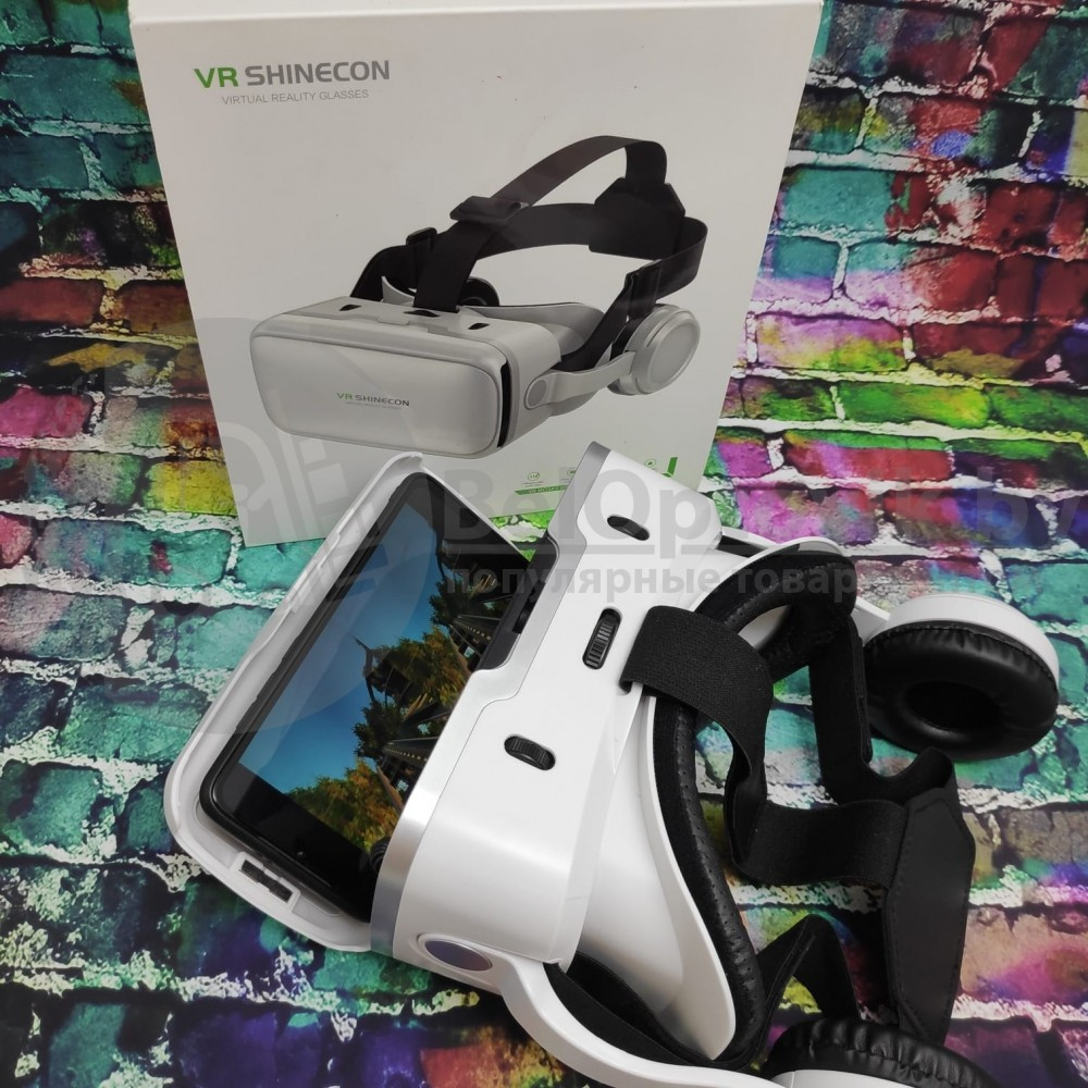 Очки виртуальной реальности 3 D VR Shinecon 6.0 с наушниками Черные - фото 4 - id-p132030748