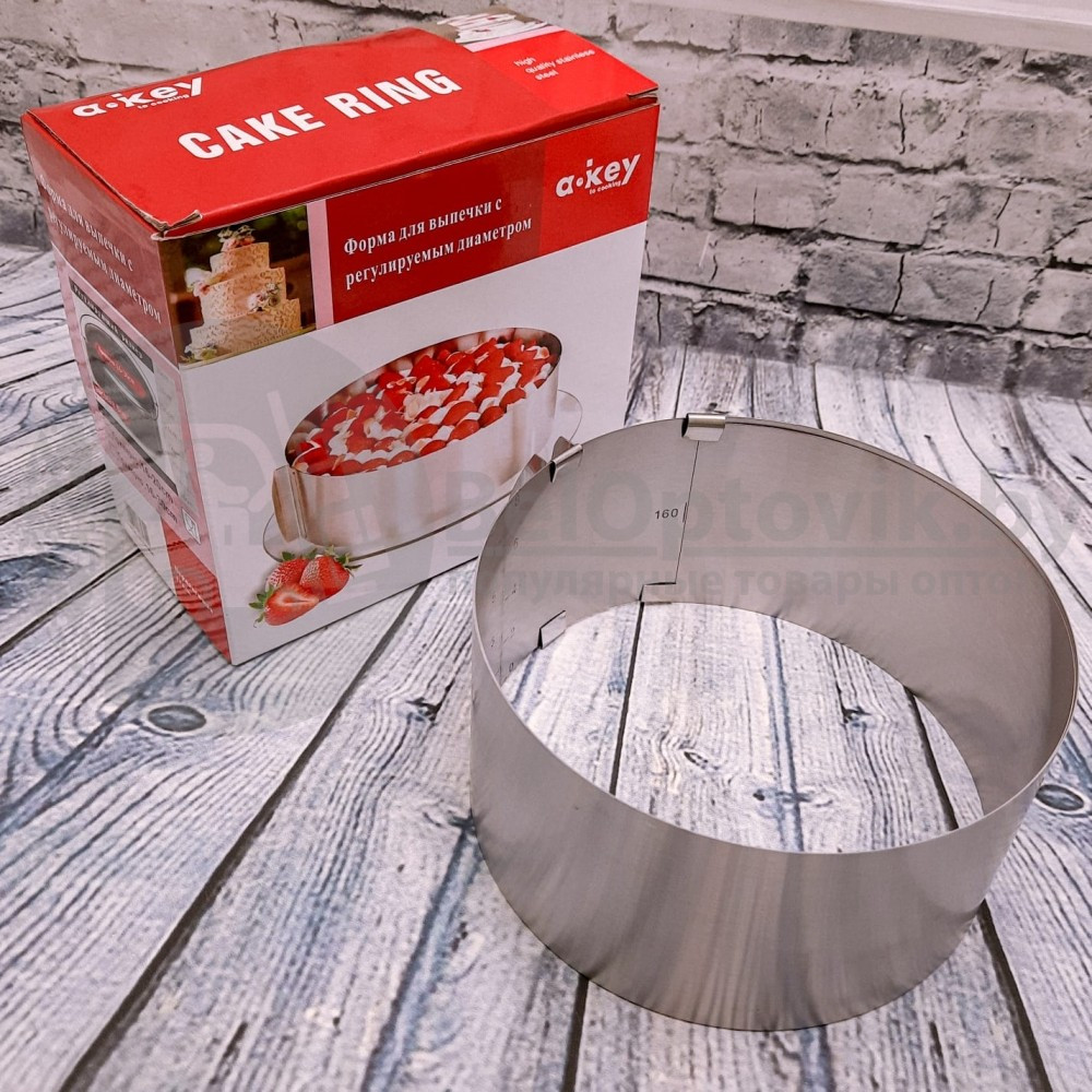 Форма для выпечки регулируемая диаметр 16-30 см. / Раздвижное кольцо кулинарное Cake Ring 16-30 см. - фото 2 - id-p132033012