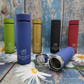 Термос Life Vacuum CUP с прорезиненным покрытием, 500 мл. Синий