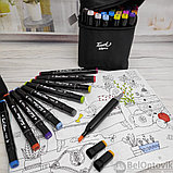 Маркеры - фломастеры для скетчинга Touch NEW, набор 48 цветов (двухсторонние), фото 2
